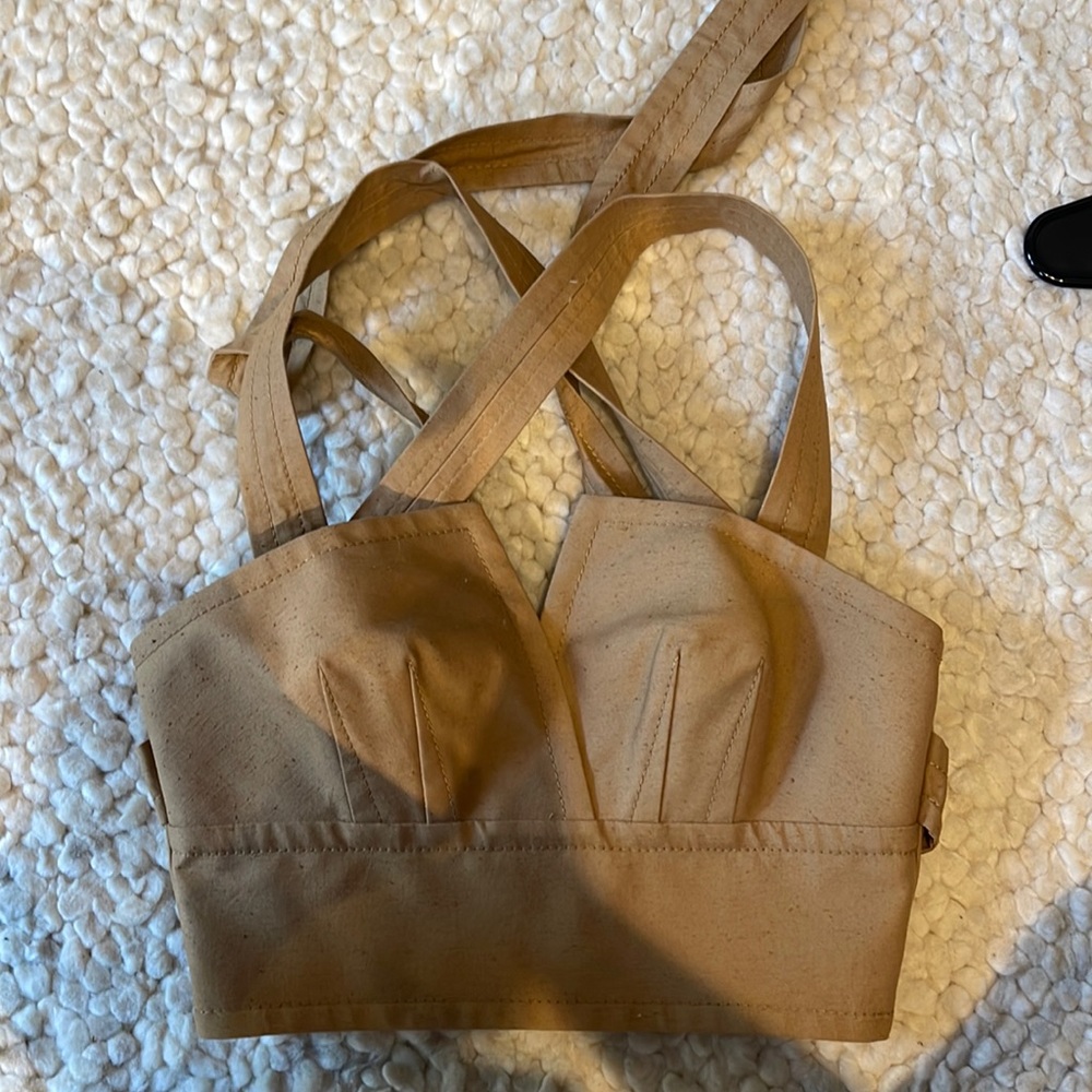 ZIMMERMANN BRONZE POSTCARD WRAP BUSTIER TOP